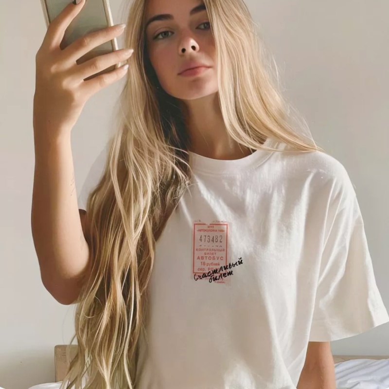 Streetwear Russian Brand - ロシアファッションストリートイージー Tシャツレトロブランドシックなグラフィック Tシャツルーズ純粋な綿夏快適なレジャートップスエレガント