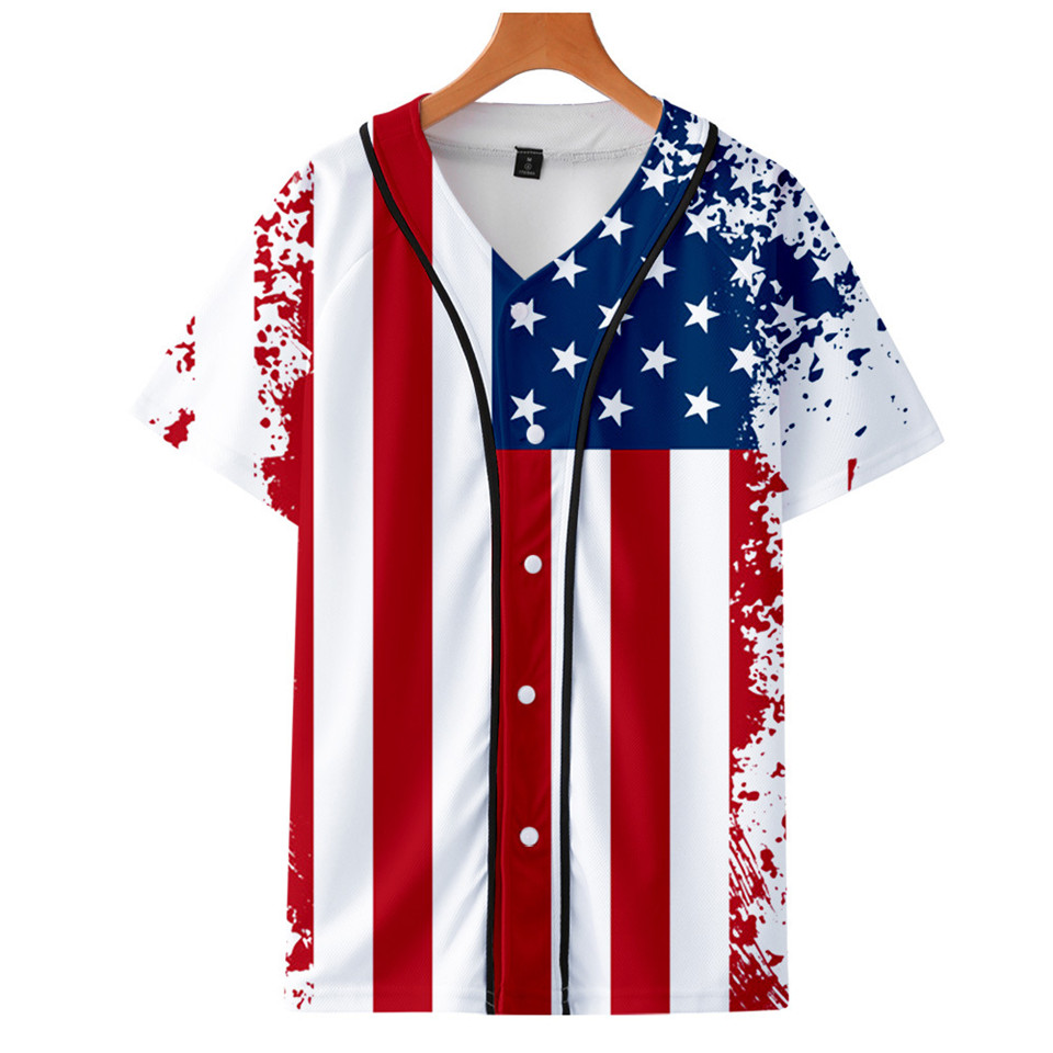 Streetwear Brand Usa - アメリカ国旗スカルイーグル野球 Tシャツヒップホップシャツカジュアル 3D シャツ Tシャツ原宿ストリート Tシャツブランド服