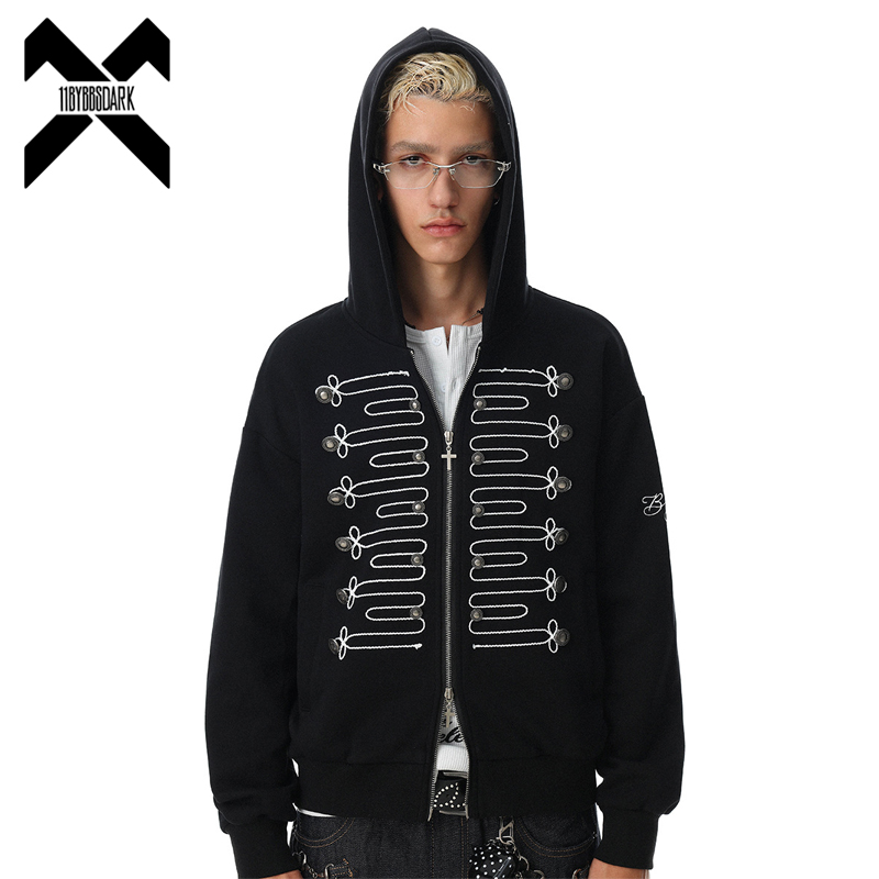 Streetwear Brand Hoodies - 男性女性ストリートウェアジップアップパーカーブラックカーディガンスウェットシャツカジュアルトレンディブランドジャケットトップス
