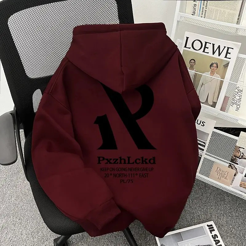 Streetwear Brand Hoodies - メンズ秋冬アメリカンスタイルレタープリントトレンディブランドフード付きスポーツスウェットシャツファッションストリートウェア長袖快適