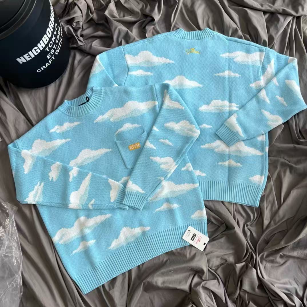 Kith Sweater Knit - アメリカンスタイル KITH シンプソン コラボ ルーズラウンドネック ポケットニットセーター