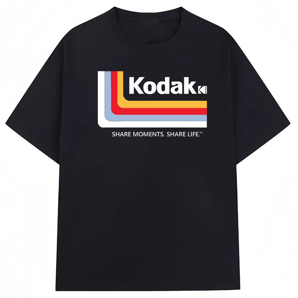 Streetwear Brands 2026 - コダックフィルム公式ブランドファッショナブルカジュアルストリートウェア Tシャツ 2026 夏新男性女性純綿特大 Y2K Tシャツ