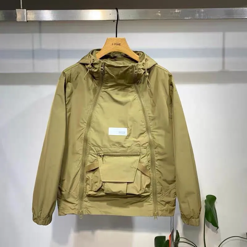 Streetwear Brand Hoodies - アメリカンヴィンテージジッパーフーディスウェットシャツポケット長袖フード付きプルオーバールーズストリートウェアアウターウェア高級ブランド新品