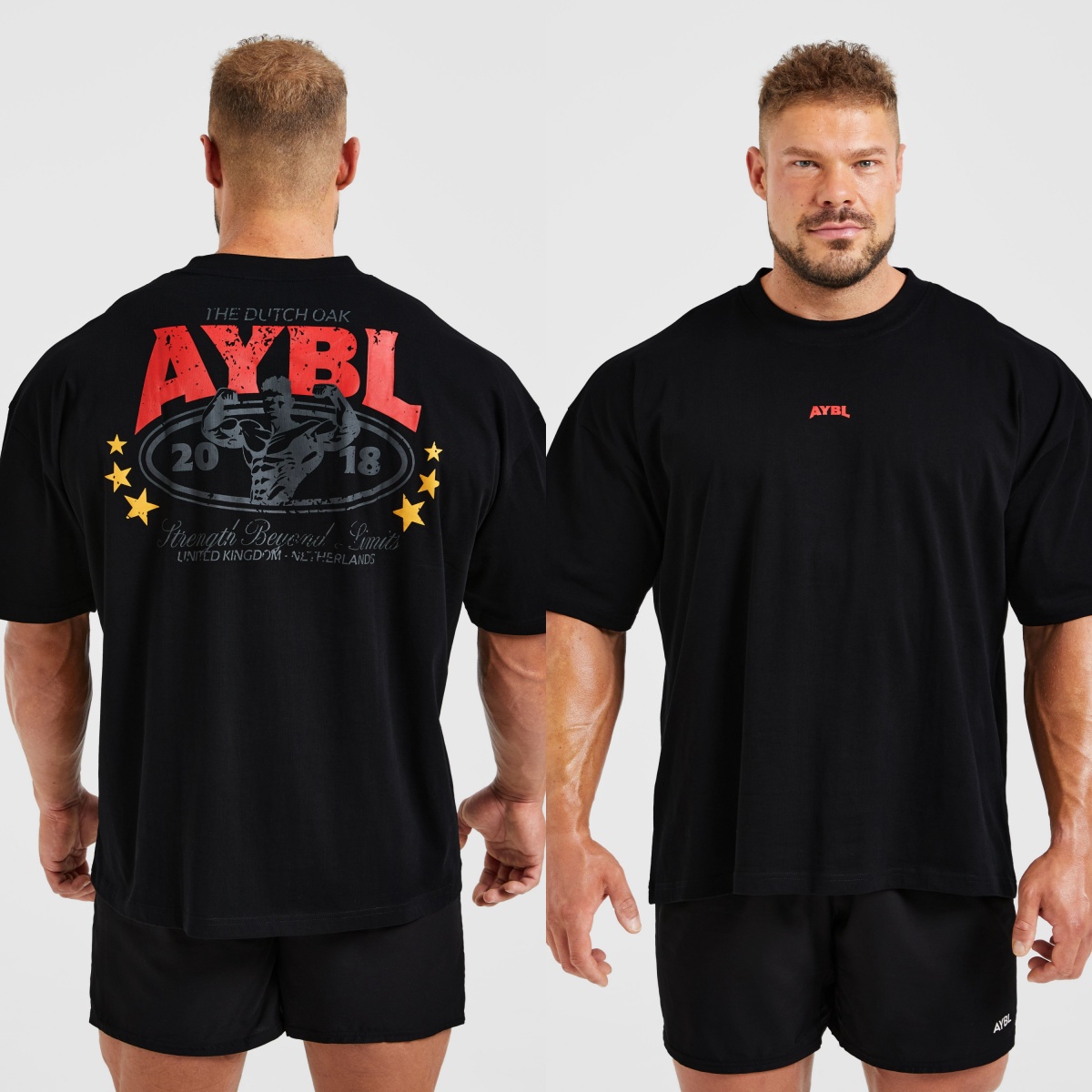 レッドロゴ強度フィットネスブランド Tシャツコットングラフィ - Streetwear Brand Red のレビューと価格