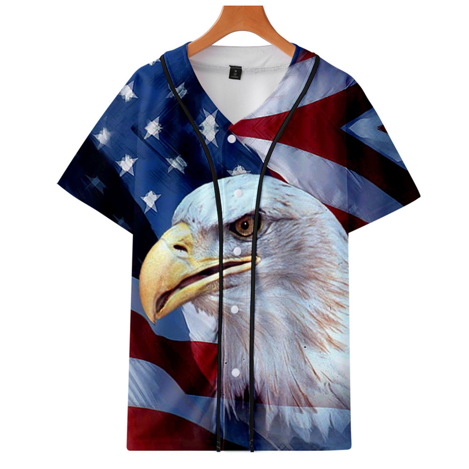 アメリカ国旗スカルイーグル野球 Tシャツヒップホップシャツカ - Streetwear Brand Usa のレビューと価格