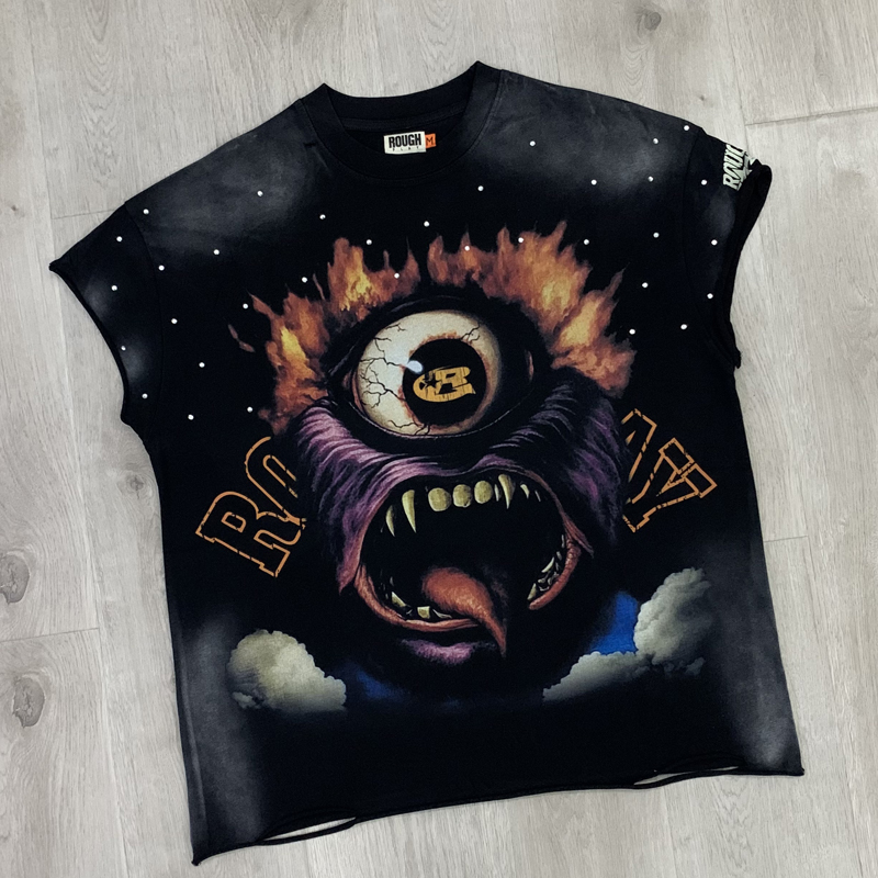 アメリカンレトロウォッシュドブラックラフプレイベスト、パーソ - Streetwear Brand With Eye のレビューと価格