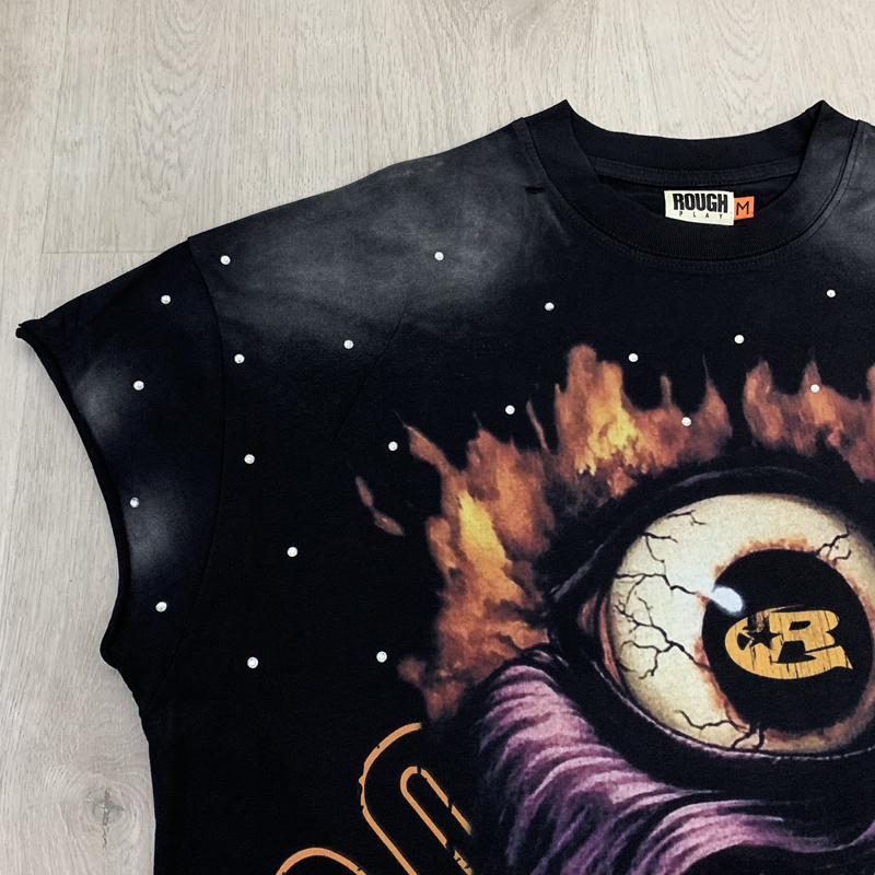 アメリカンレトロウォッシュドブラックラフプレイベスト、パーソ - Streetwear Brand With Eye のレビューと価格