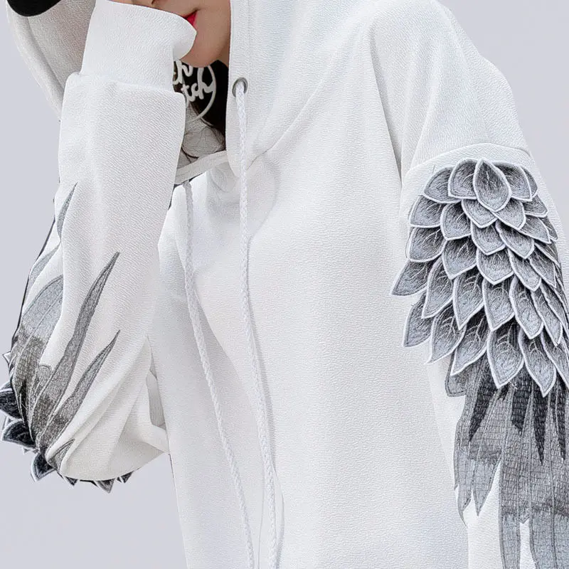 刺embroideredのスウェットシャツ,フード付きスウェ - Streetwear Brand Hoodies のレビューと価格