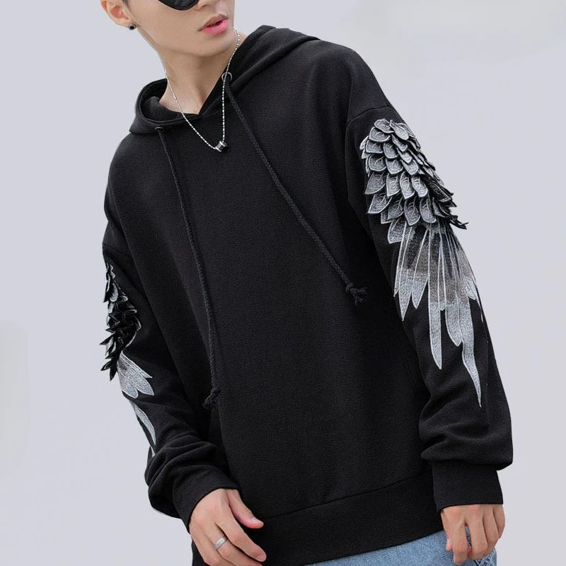 刺embroideredのスウェットシャツ,フード付きスウェ - Streetwear Brand Hoodies のレビューと価格